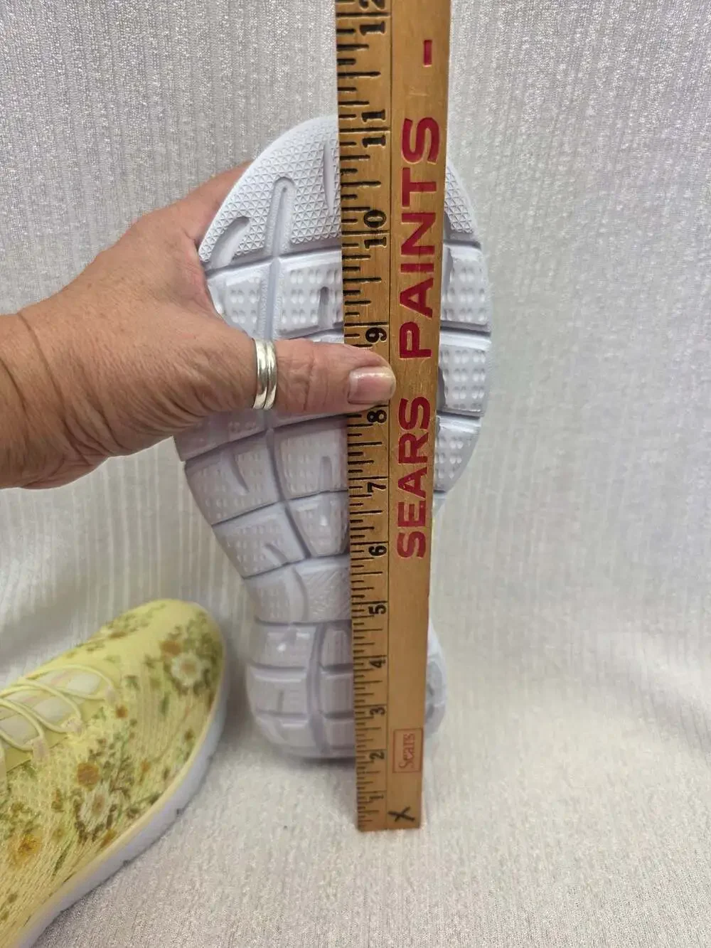 New Skechers Summits Yellow Floral Mesh Slip On Sneakers